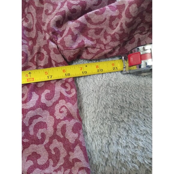 Isaac Mizrahi Blazer Sz 10 Boho Feminine Burgundy Scrolls Y2k - Picture 7 of 8